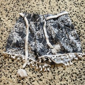 Medium fun shorts with a tie white and blue